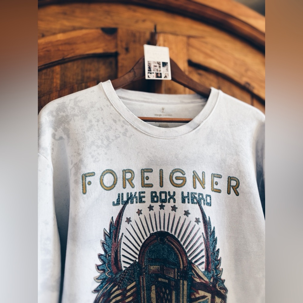 Sweatshirt Foreigner Sweatshirt Dip Dye Silver Wash - Picture 4 of 12